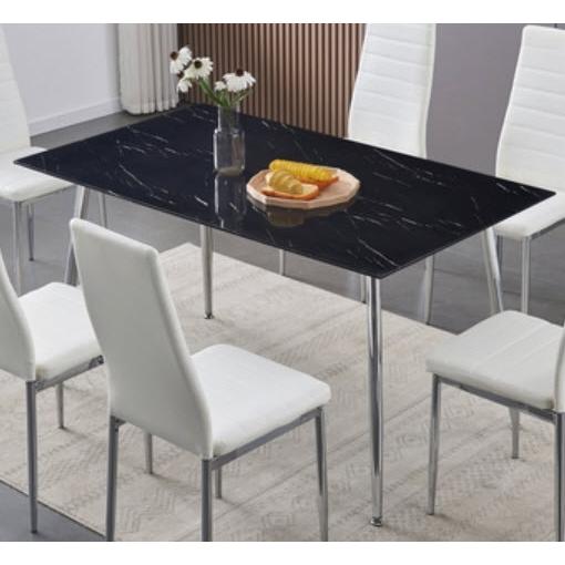 IFDC Dining Table with Glass Top T 5090 IMAGE 1