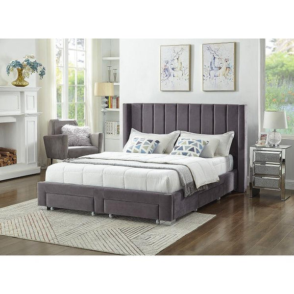 IFDC King Upholstered Platform Bed with Storage IF 5310 - 78 IMAGE 1