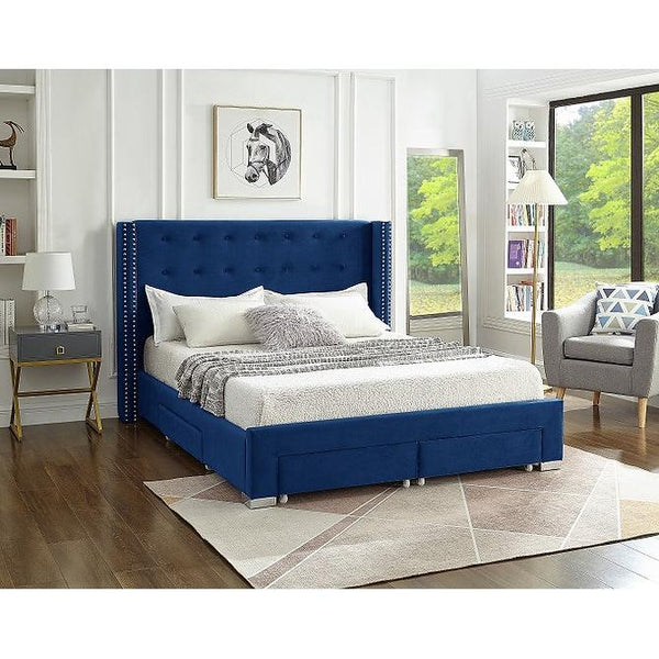 IFDC King Upholstered Platform Bed with Storage IF 5321 - 78 IMAGE 1