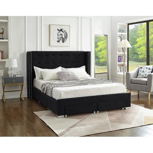 IFDC King Upholstered Platform Bed with Storage IF 5323 - 78 IMAGE 1