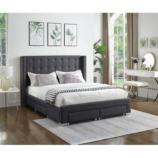 IFDC Full Upholstered Platform Bed with Storage IF 5327 - 54 IMAGE 1