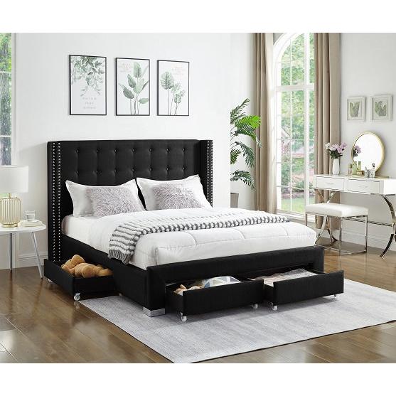 IFDC King Upholstered Platform Bed with Storage IF 5329 - 78 IMAGE 2