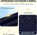 downluxe Outdoor Chair Cushions Set of 4 for Patio Furniture, Waterproof Tufted Overstuffed Patio Furniture Cushions, Memory Foam Outdoor Seat Cushion, 18" X 18" X 4", Navy