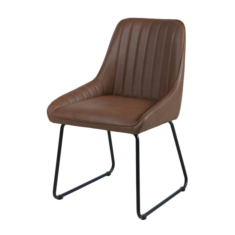 Corcoran Importation Dining Chair DF-1758-BR Leather Side Chair - Brown IMAGE 1