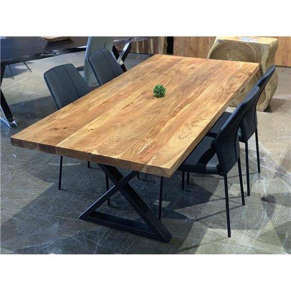 Corcoran Importation Zen Dining Table with Pedestal Base ZEN-84-SE/ZL-BLX IMAGE 1
