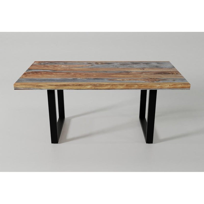 Corcoran Importation Zen Dining Table with Pedestal Base ZEN-72-SHGS/ZL-BLU IMAGE 2