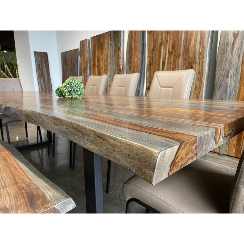 Corcoran Importation Zen Dining Table with Pedestal Base ZEN-96-SHG/ZL-BLU IMAGE 1