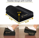 Cartizma Ergonomic Foot Rest for Under Desk at Work - Wavy Shaped for Heel Support, Memory Foam, Anti-Slip, Washable Cover - Office & Gaming Footrest, Back & Leg Pain Relief, Desk Foot Stool (black)