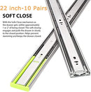 DEMZA 10 Pairs Drawer Slides 22 inch Soft Close