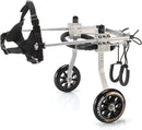 Pet Wheelchair, Aluminium Alloy Silver S Size Adjustable 2 Wheel Lightweight Portable Dog Wheelchair Disabled Dog Assisted Walk Car Hind Leg Exercise Rehabilitation Auxiliary Cart for Dogs Cats (S)
