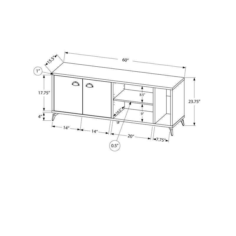Monarch I 2831 60" TV Stand - Grey Concrete/Medium Brown Reclaimed IMAGE 5