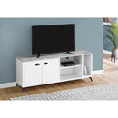 Monarch I 2841 60" TV Stand - White/Grey Cement-Look IMAGE 2