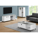 Monarch I 2841 60" TV Stand - White/Grey Cement-Look IMAGE 3