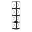 Monarch I 3650 60" Bookcase - Black Marble/Black IMAGE 1