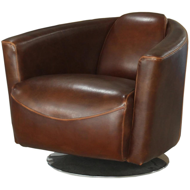 LH Imports Lannister Swivel Leather Accent Chair SOC61-08SS IMAGE 1