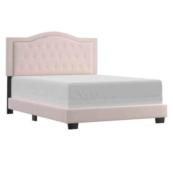 Worldwide Home Furnishings Pixie 101-296Q-BSH 60" Queen Bed - Blush Pink IMAGE 1