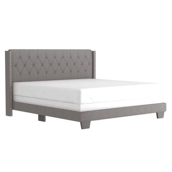 Worldwide Home Furnishings Gunner 101-299K-LGY 78" King Bed - Light Grey IMAGE 1