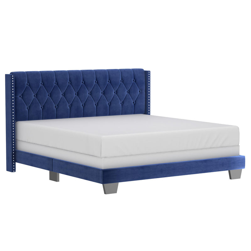 Worldwide Home Furnishings Gunner 101-299K-NAV 78" King Bed - Blue IMAGE 1