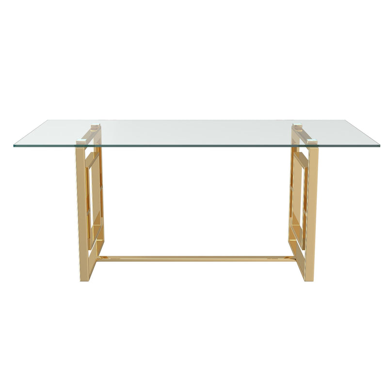 !nspire Eros 201-482GL Rectangular Dining Table - Gold IMAGE 3