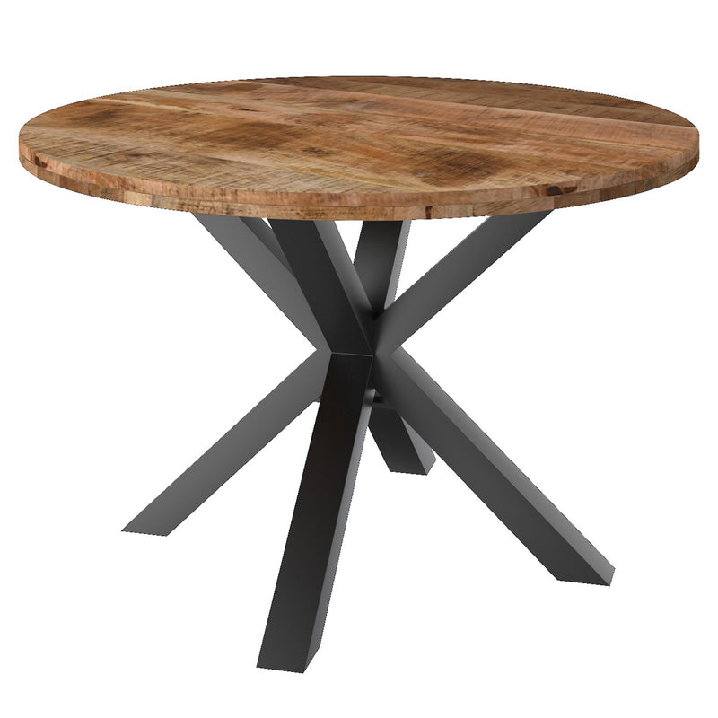 Worldwide Home Furnishings Arhan 201-580NT Round Dining Table - Natural and Black IMAGE 1