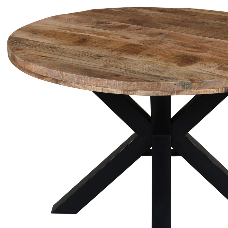 Worldwide Home Furnishings Arhan 201-580NT Round Dining Table - Natural and Black IMAGE 7