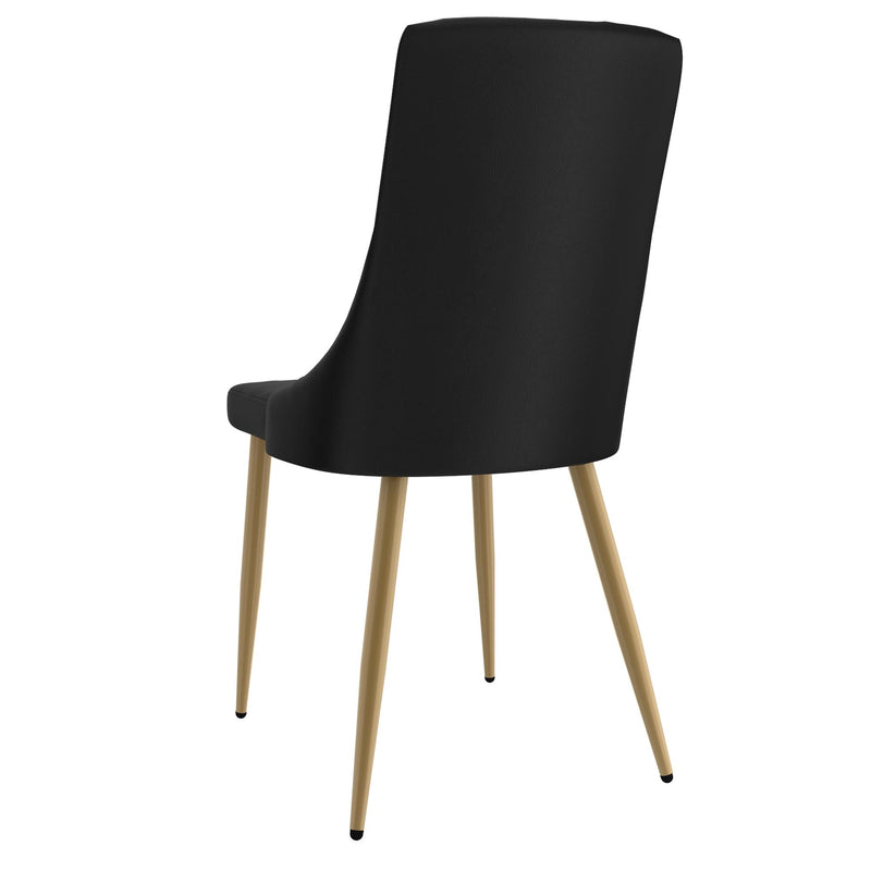 !nspire Antoine 202-573BK Dining Chair - Black and Aged Gold IMAGE 3