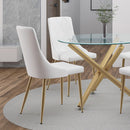 !nspire Antoine 202-573WT Dining Chair - White and Aged Gold IMAGE 2