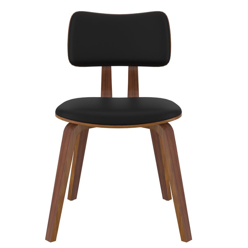 !nspire Zuni 202-581PUBK Dining Chair - Black Faux Leather and Walnut IMAGE 4