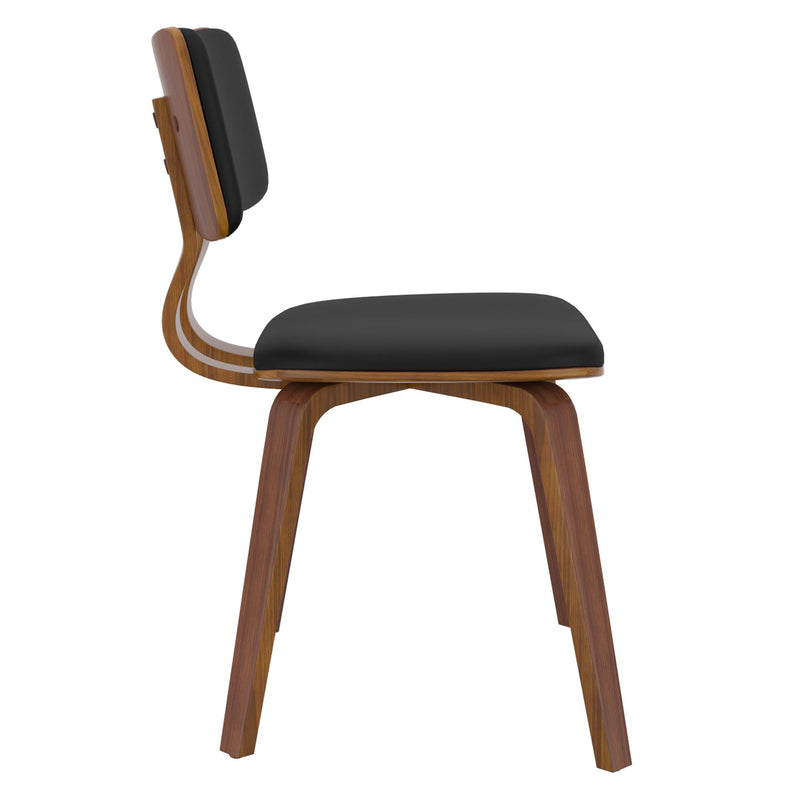 !nspire Zuni 202-581PUBK Dining Chair - Black Faux Leather and Walnut IMAGE 5