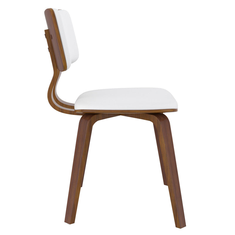 !nspire Zuni 202-581PUWT Dining Chair - White Faux Leather and Walnut IMAGE 5