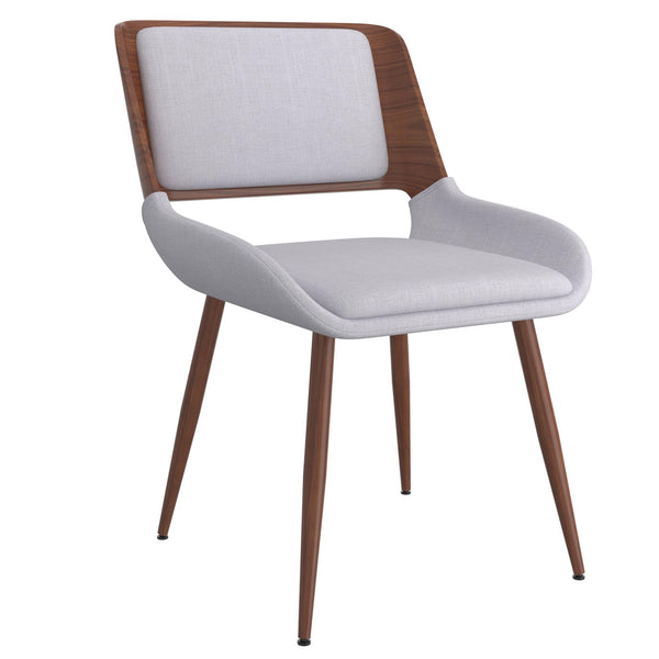 !nspire Hudson 202-582GY Dining Chair - Grey Fabric and Walnut Metal and Wood IMAGE 1