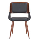 !nspire Hudson 202-582PUBK Dining Chair - Black Faux Leather, Metal and Walnut Metal and Wood IMAGE 4