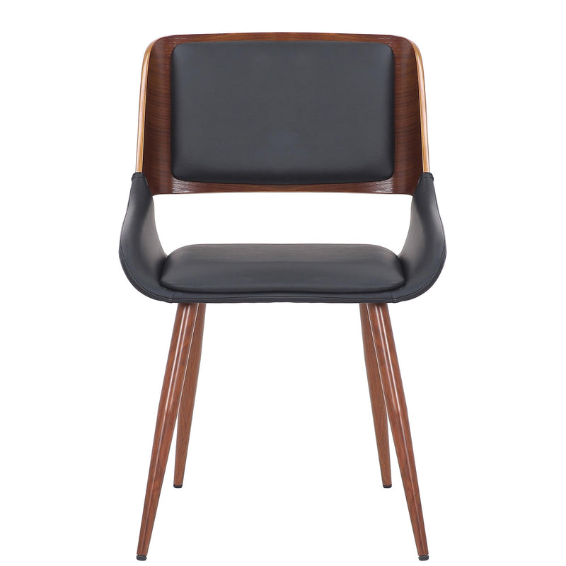 !nspire Hudson 202-582PUBK Dining Chair - Black Faux Leather, Metal and Walnut Metal and Wood IMAGE 4