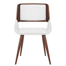 !nspire Hudson 202-582PUWT Dining Chair - White Faux Leather and Walnut Metal and Wood IMAGE 4