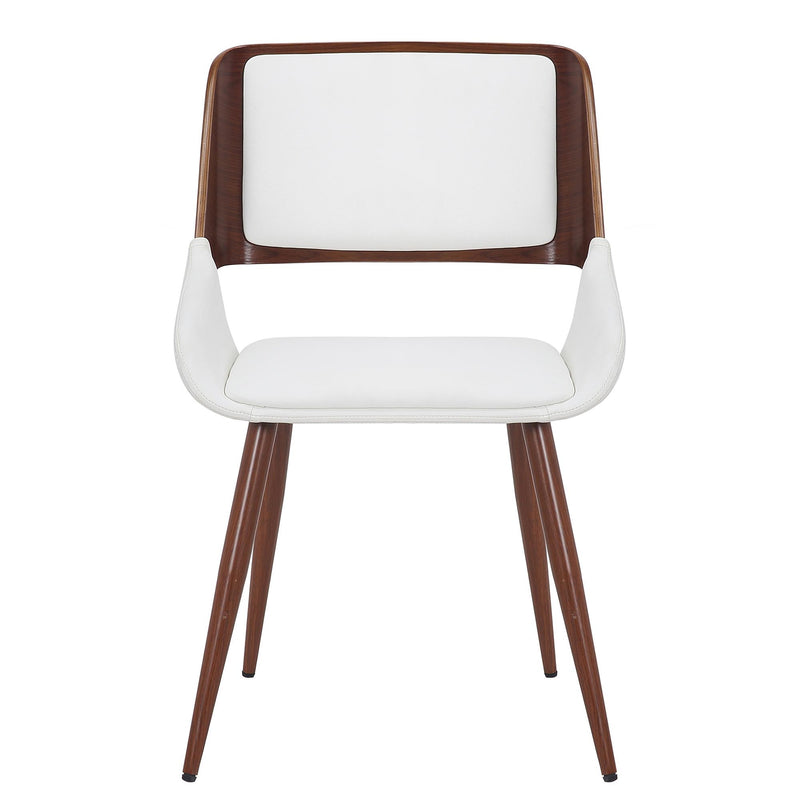!nspire Hudson 202-582PUWT Dining Chair - White Faux Leather and Walnut Metal and Wood IMAGE 4