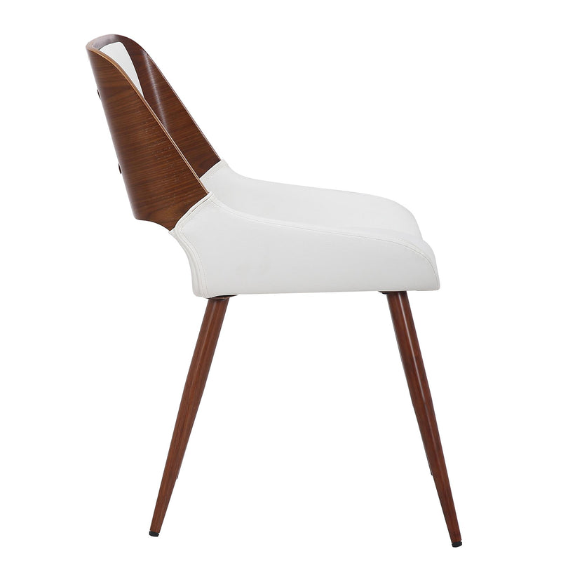 !nspire Hudson 202-582PUWT Dining Chair - White Faux Leather and Walnut Metal and Wood IMAGE 5