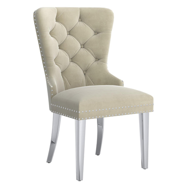 !nspire Hollis 202-614IV Dining Chair - Ivory and Chrome IMAGE 1