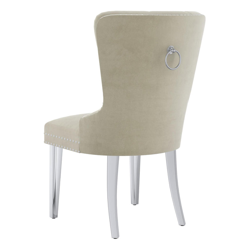!nspire Hollis 202-614IV Dining Chair - Ivory and Chrome IMAGE 3