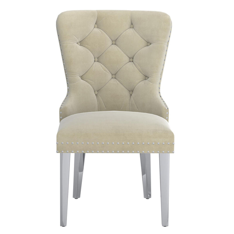 !nspire Hollis 202-614IV Dining Chair - Ivory and Chrome IMAGE 4