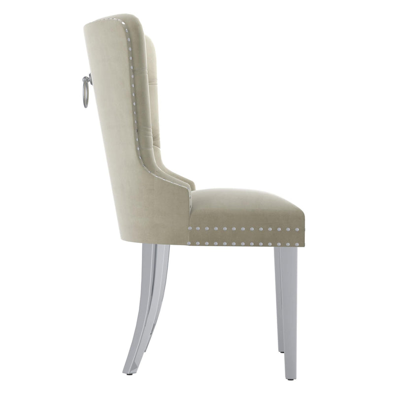 !nspire Hollis 202-614IV Dining Chair - Ivory and Chrome IMAGE 5