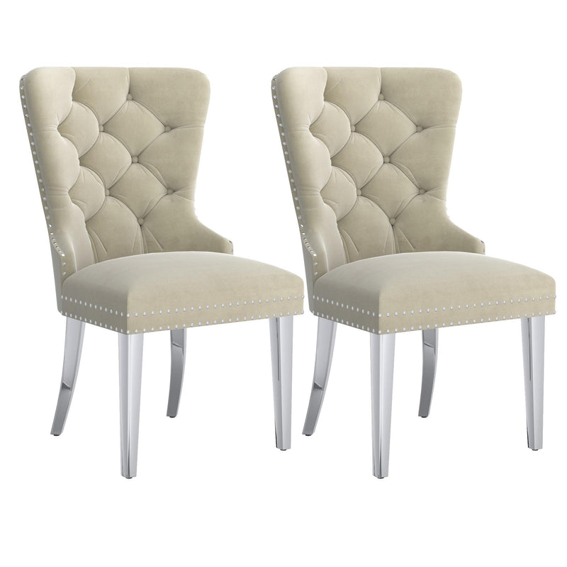 !nspire Hollis 202-614IV Dining Chair - Ivory and Chrome IMAGE 7