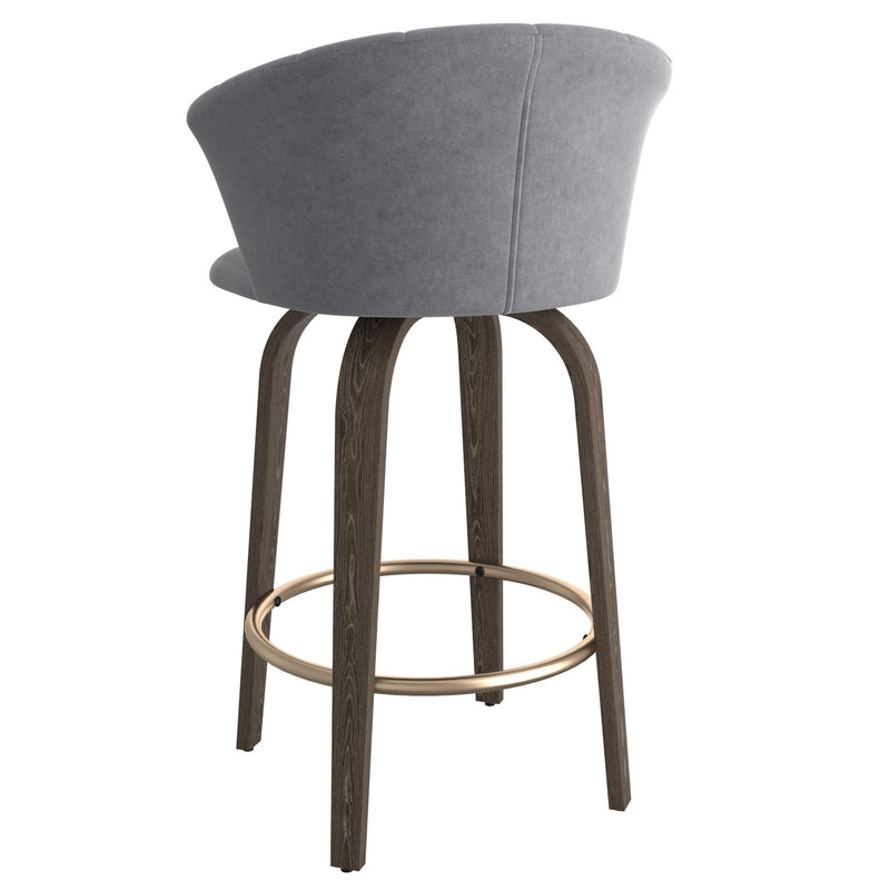 !nspire Tula 203-583GY 26" Counter Stool - Grey and Washed Oak IMAGE 3