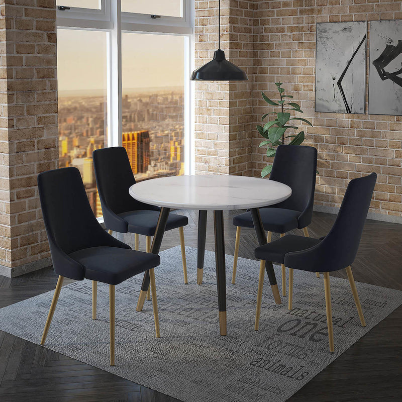 Worldwide Home Furnishings Emery/Carmilla 5 pc Dinette 207-294RND_353BK IMAGE 1