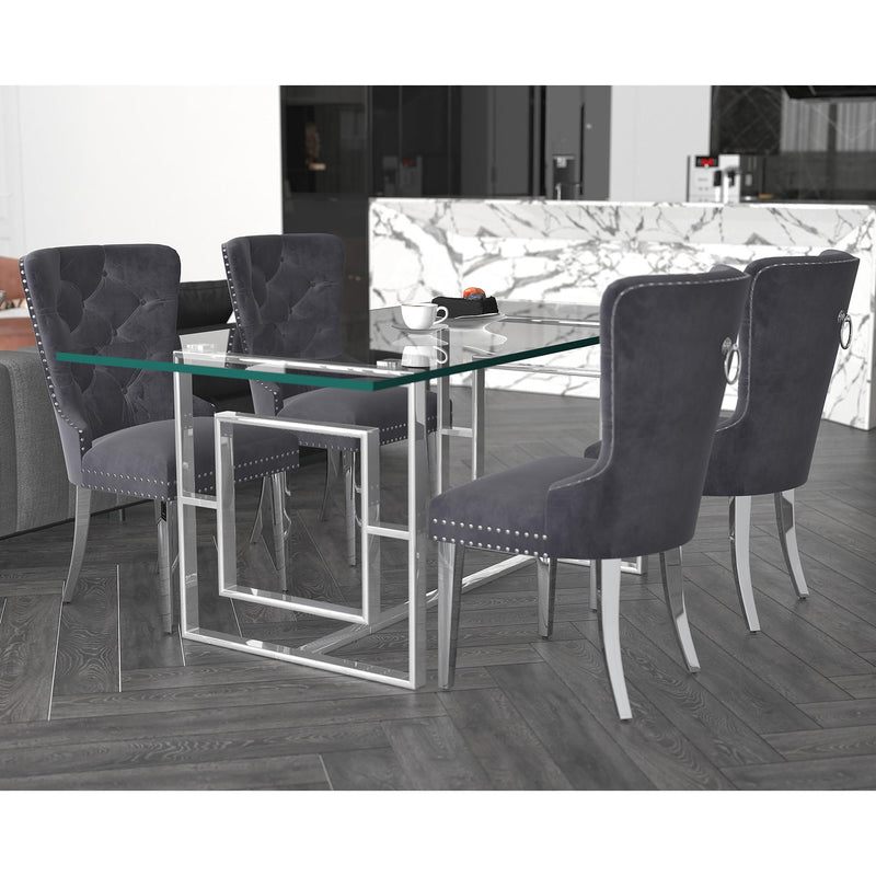 Worldwide Home Furnishings Eros/Hollis 7 pc Dinette 207-482_614GRY IMAGE 1