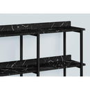 Monarch I 2220 Accent Table - 48"L Black Marble/Black Metal Console IMAGE 3
