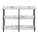 Monarch I 2221 Accent Table - 48"L White Marble/Black Metal Console IMAGE 2