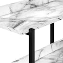 Monarch I 2221 Accent Table - 48"L White Marble/Black Metal Console IMAGE 6