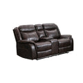  Mazin Furniture Paxton 99926BRW-2C Reclining Loveseat with Center Console IMAGE 1