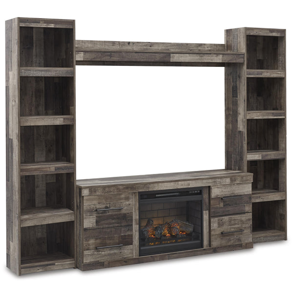 Signature Design by Ashley Derekson EW0200W8 4 pc Entertainment Center with Electric Fireplace IMAGE 1