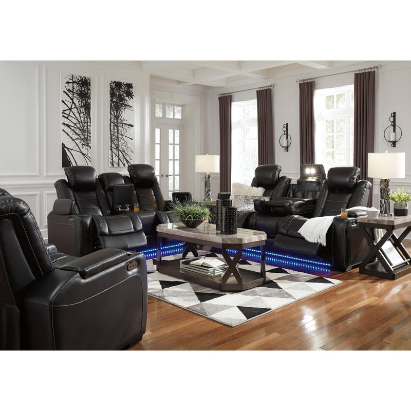 Signature Design by Ashley Party Time Power Reclining Leather Look Loveseat with Console 3700318C IMAGE 20